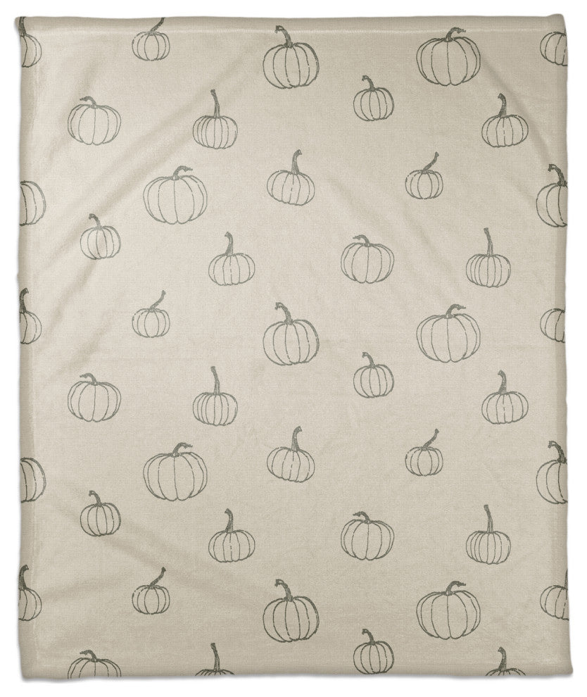 Gray Mini Pumpkin Pattern 50x60 Coral Fleece Blanket