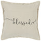 Gray Taupe Canvas Blessed Throw Pillow
