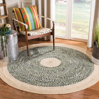Safavieh Cape Cod Collection CAP210 Rug, Green/Natural, 6' Round