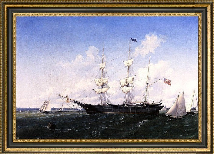 William Bradford Whaling Bark J. D. Thompson of New Bedford Canvas, 16"x24"