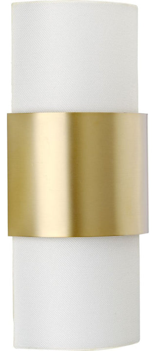 Silva Collection Two-Light Brushed Nickel White Linen Shade Wall Sconce, Brushed Bronze