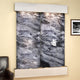 Majestic River Water Fountain, Black Spider Marble, Stainless Steel, Square Edge
