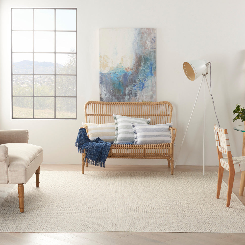 Nourison Courtyard 8' x 10' Ivory Silver Modern Area Rug