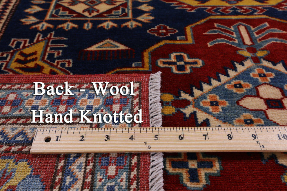 Geometric Super Kazak Handmade Rug 4' 2" X 6' 1" Q10921