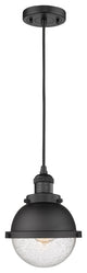 Innovations 201C-BK-HFS-64-BK Hampden 1 Light 7.25" Mini Pendant, Matte Black