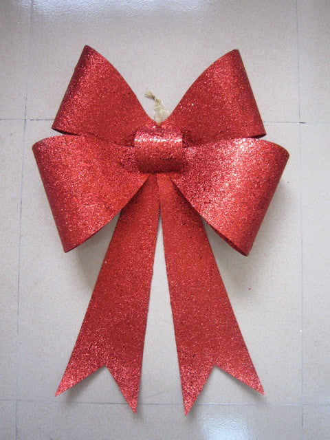 24" Red Glitter Bow