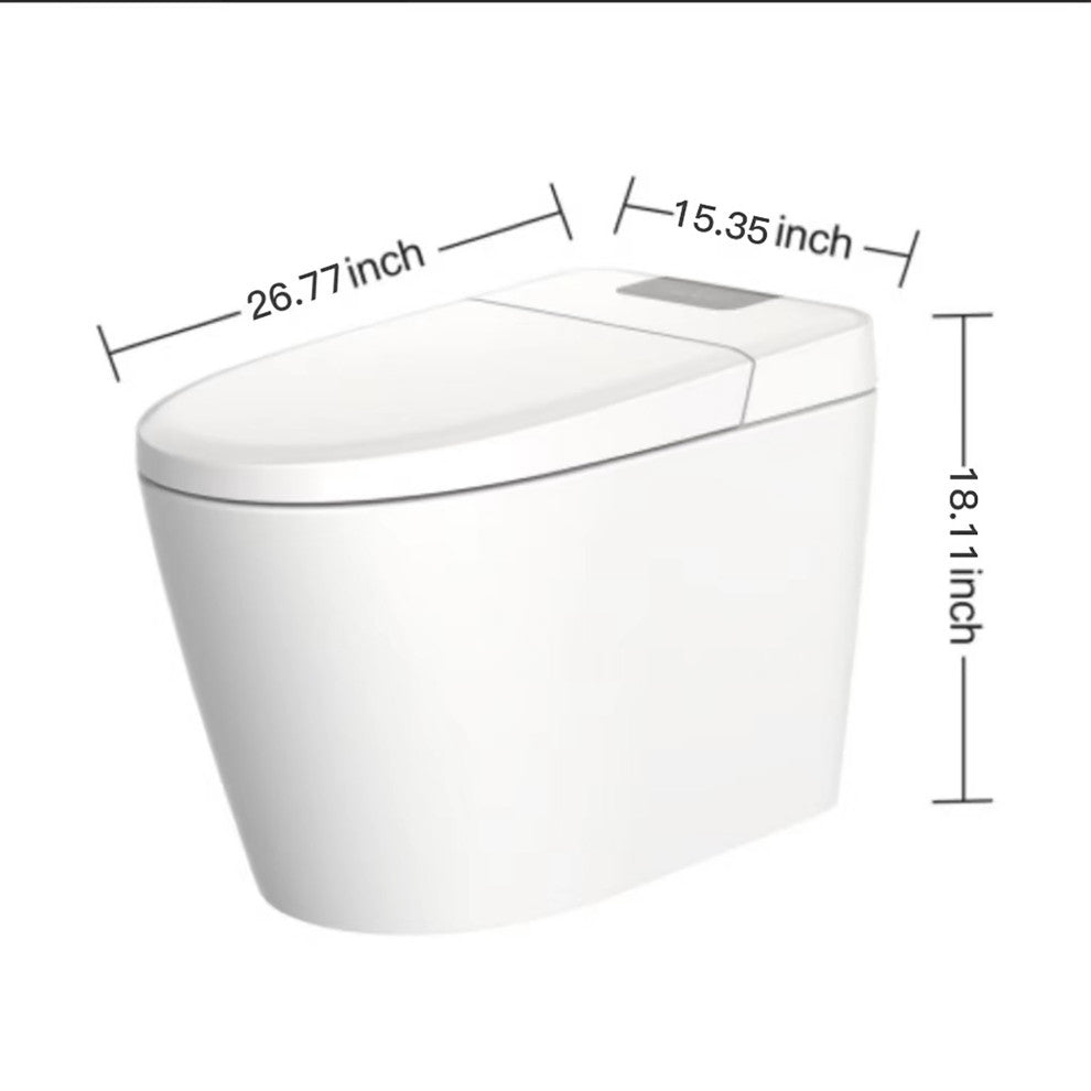 Multifunction Single Flush Ceramic Smart Toilet, Heated Seat