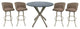 Swivel Counter Metal Pub Set - Joey Stools 26" or 30", Basin Beige - Beige, 26", Crackle