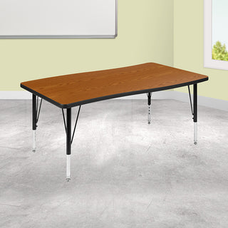 28"W x 48"L Oak Activity Table