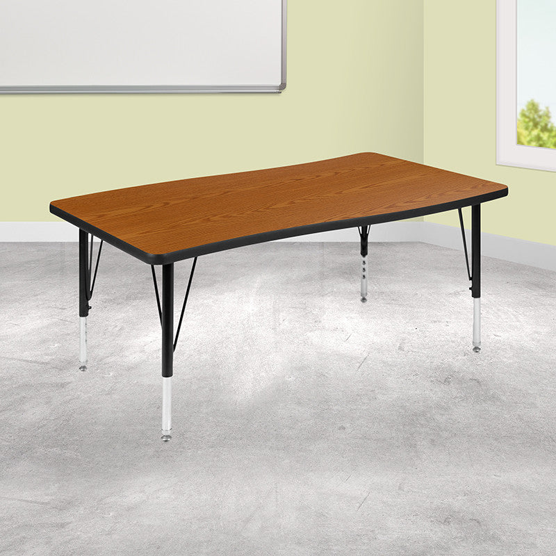 28"W x 48"L Oak Activity Table