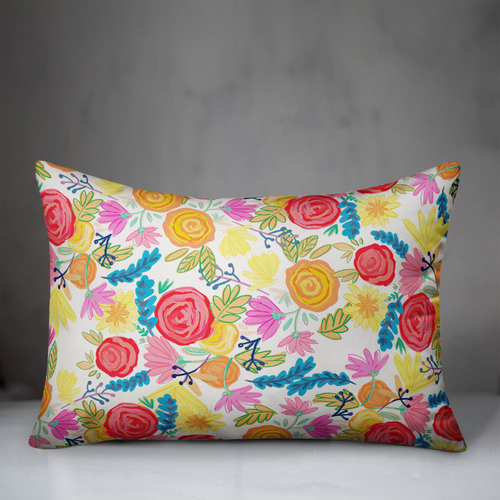 Bright Flowers 14x20 Indoor / Outdoor Pillow