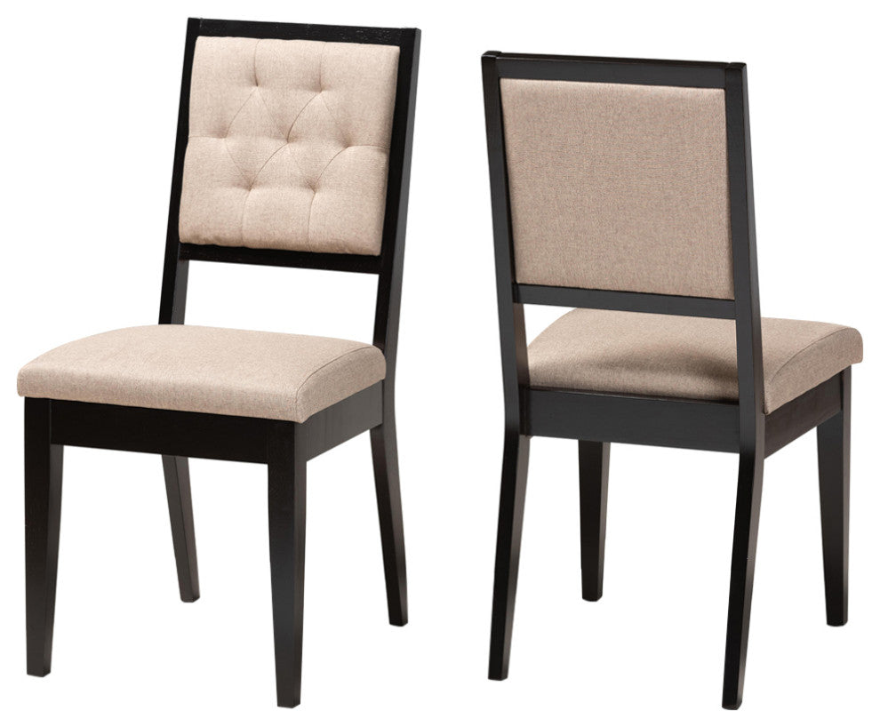 Lakenya Modern 2-Piece Dining Chairs, Sand