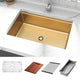 HIGOLD Single Bowl Undermount Kitchen Sink, Nano, PVD Gold, Accessories included