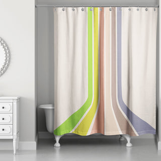 Retro Stripes 1 71x74 Shower Curtain