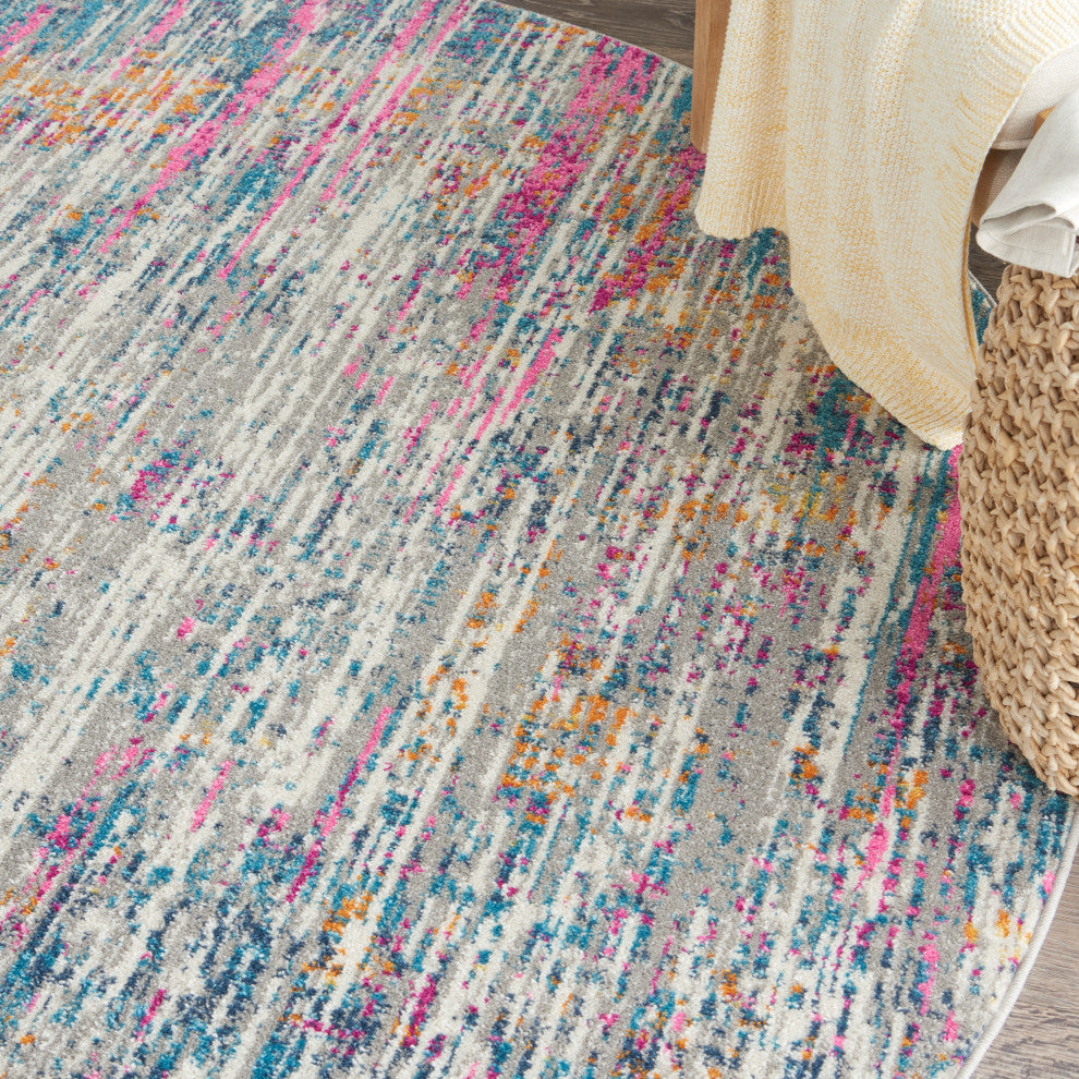 Nourison Passion 10' x Round Ivory Multicolor Modern Indoor Rug