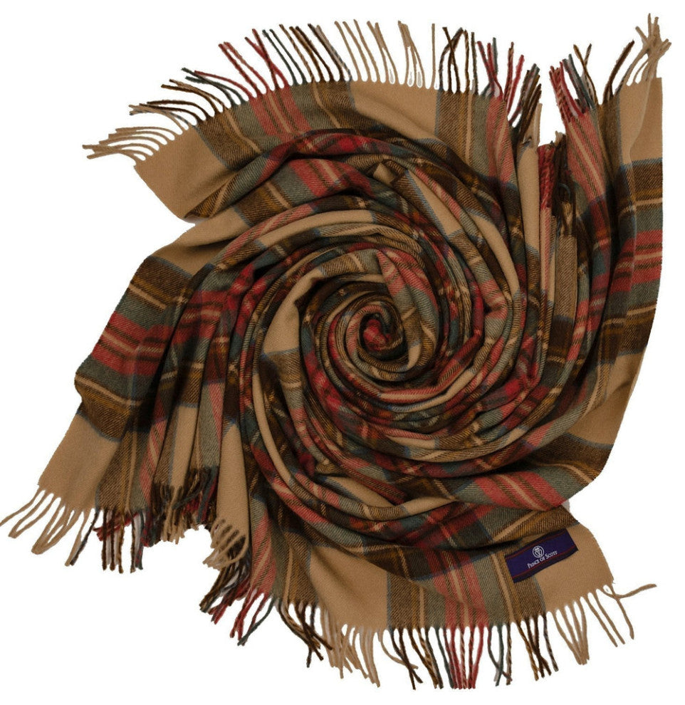 Prince of Scots Highland Tweed Merino Wool Throw, Antique Dress Stewart