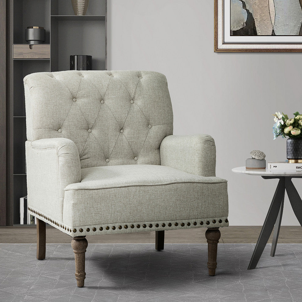 Traditional Armchair, Oatmeal