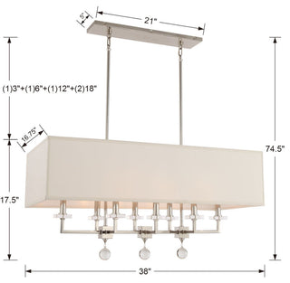 Crystorama Lighting Group 8109 Paxton 8 Light 38"W Linear - Aged Brass