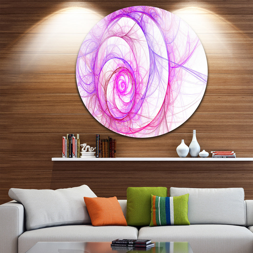 Pink Exotic Flower Pattern, Floral Digital Art Round Wall Art, 11"