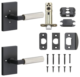 Levanto Privacy Rosette, Flat Black, Knurled Grip in Nickel
