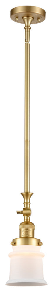 Small Canton 1 Light Mini Pendant, Satin Gold, Matte White