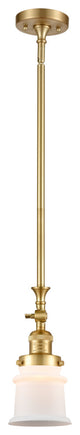 Small Canton 1 Light Mini Pendant, Satin Gold, Matte White
