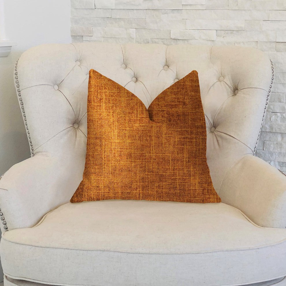 Marmalade Brown and Gold Luxury Throw Pillow, 20"x36" King