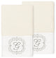 Linum Home Turkish Cotton Monica 2-Piece Embellished Hand Towel Set, Cream