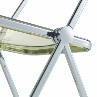 LeisureMod Lawrence Acrylic Folding Chair With Metal Frame