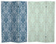 6' Tall Double Sided Ocean Damask Canvas Room Divider