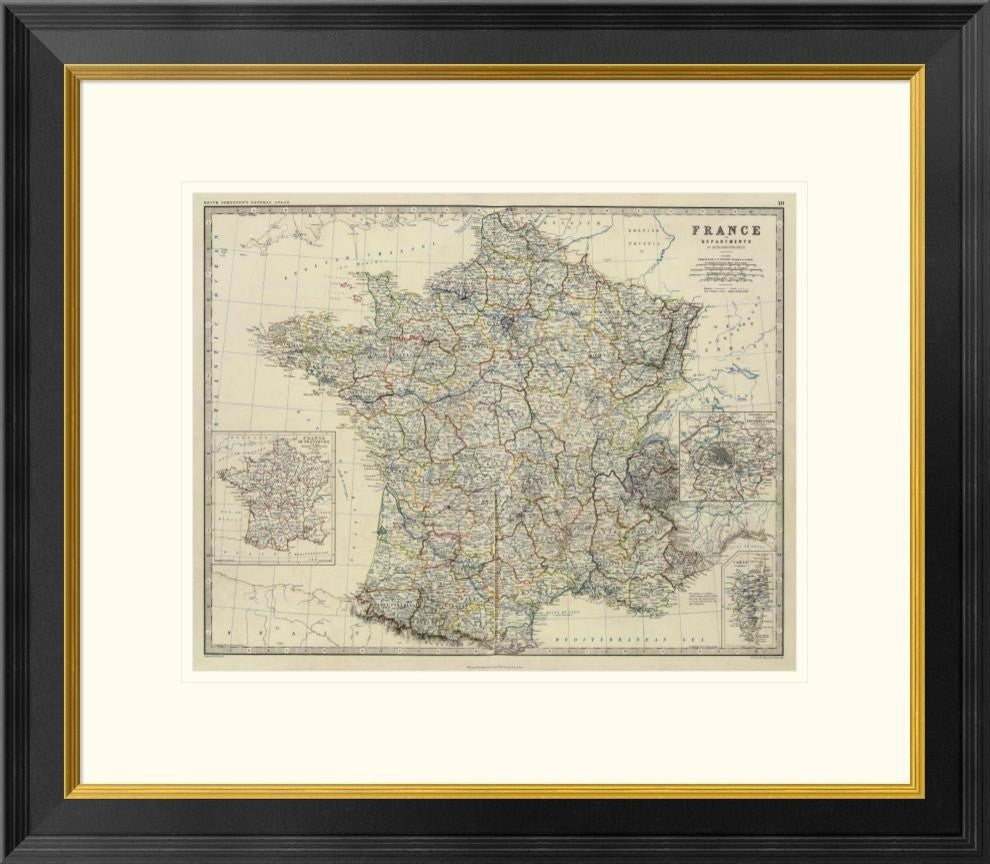 "France, 1861" Framed Digital Print by Alexander Keith Johnston, 26x23"