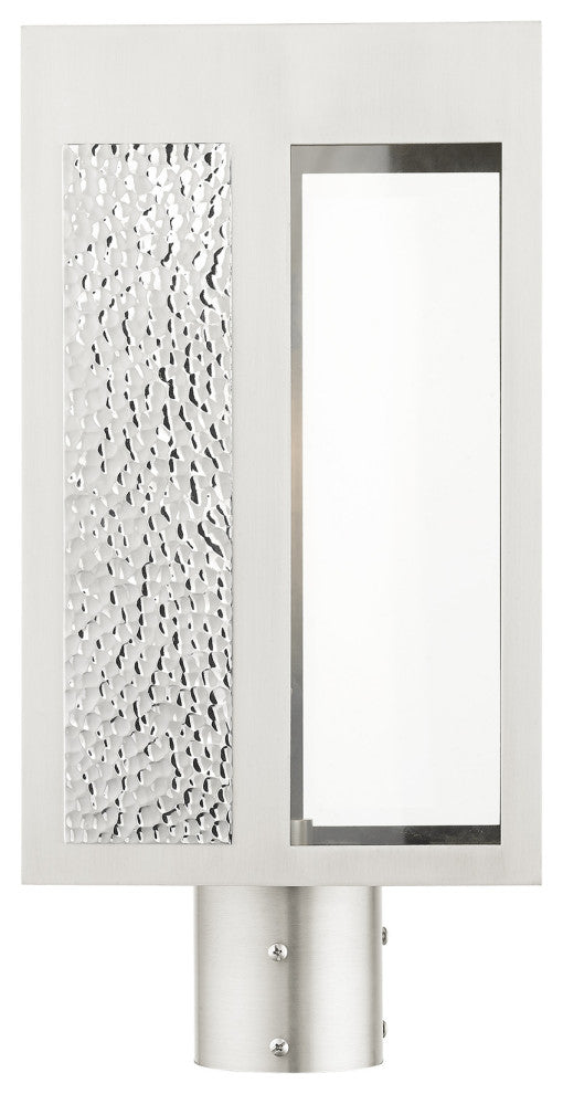 Brushed Nickel Contemporary, Nautical, Sophisticated Outdoor Post Top Lantern