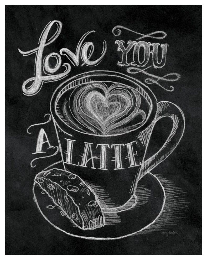 "Love You a Latte" Digital Paper Print by Mary Urban, 18"x22"