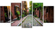 Acorn Street Massachusetts, Landscape Canvas Art Print, 60"x32", 5 Panels