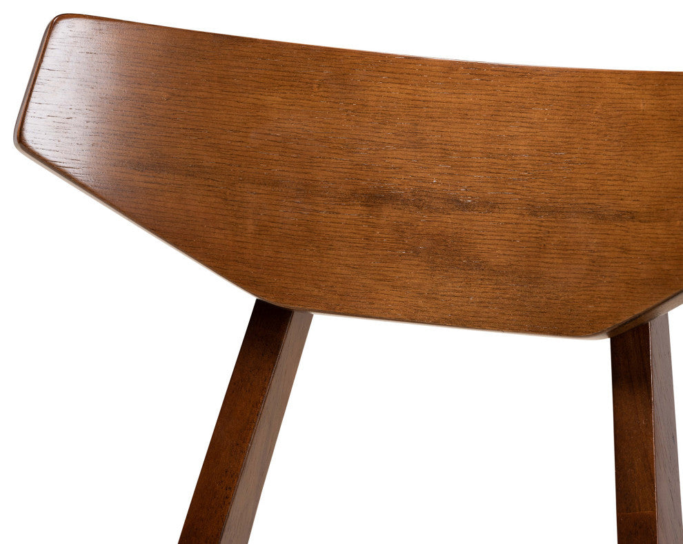 Reedsport Mid-Century Walnut Effect 4-Piece Dining Chairs, Light Gray/Walnut Brown
