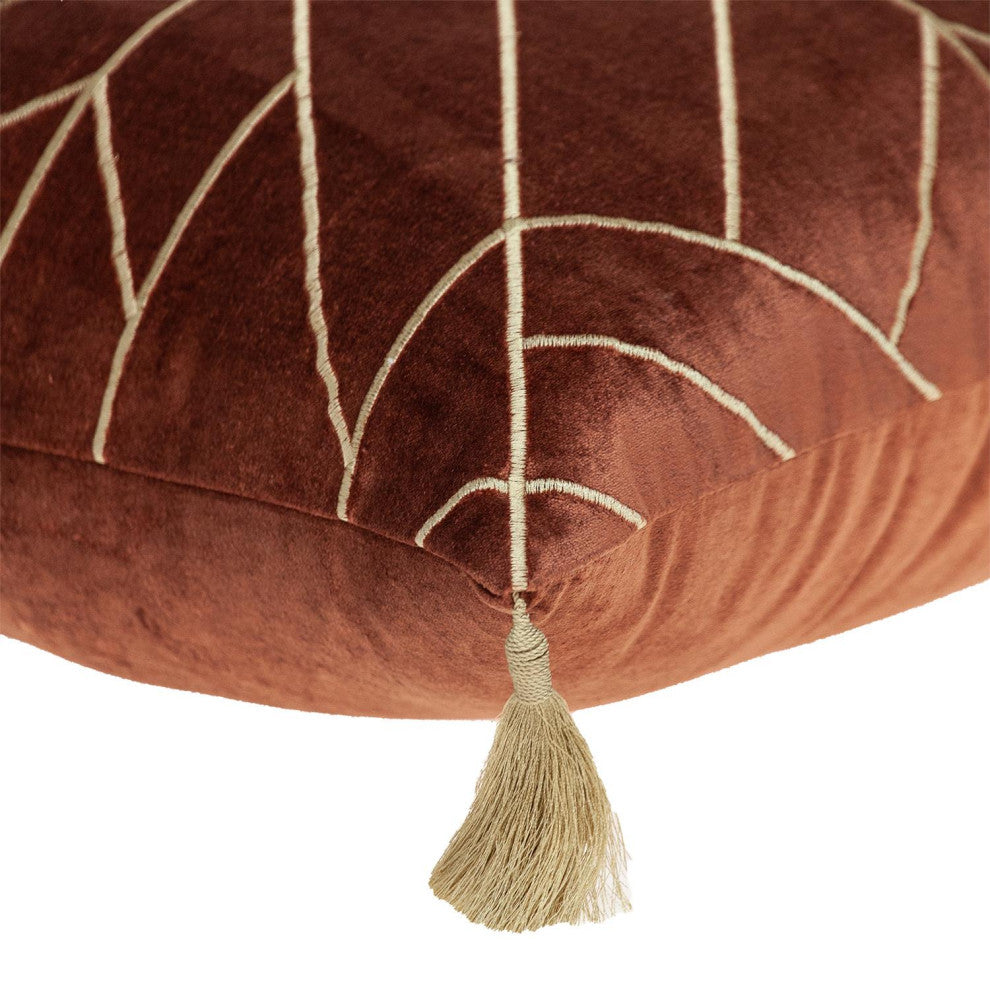 Parkland Collection Zella Burnt Orange Throw Pillow, Square