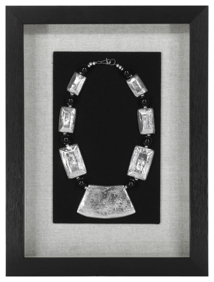 Silver Tribal Necklaces Shadow Box Wall DÃ©cor