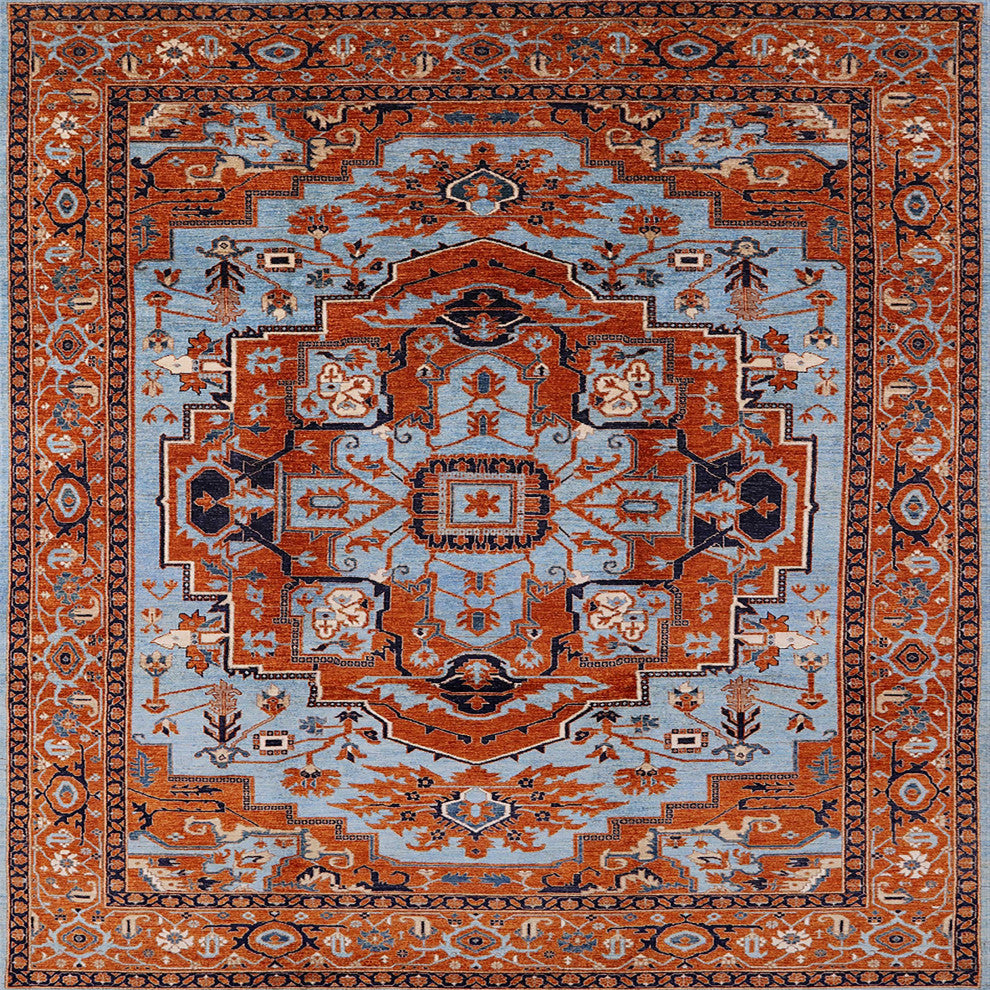 Ahgly Company Indoor Square Mid-Century Modern Area Rugs, 8' Square