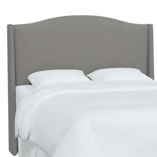 Camelback Wingback Headboard, Linen Gray, King