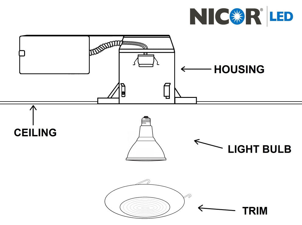 6" White Recessed ABS Lexan Shower Trim with Glass Fresnel Lens (17572)