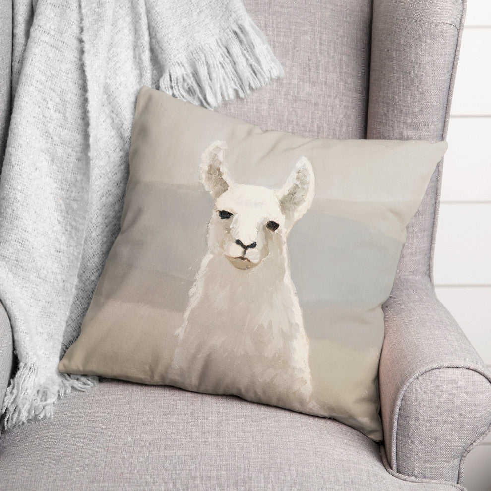 Painty Llama 18x18 Spun Poly Pillow