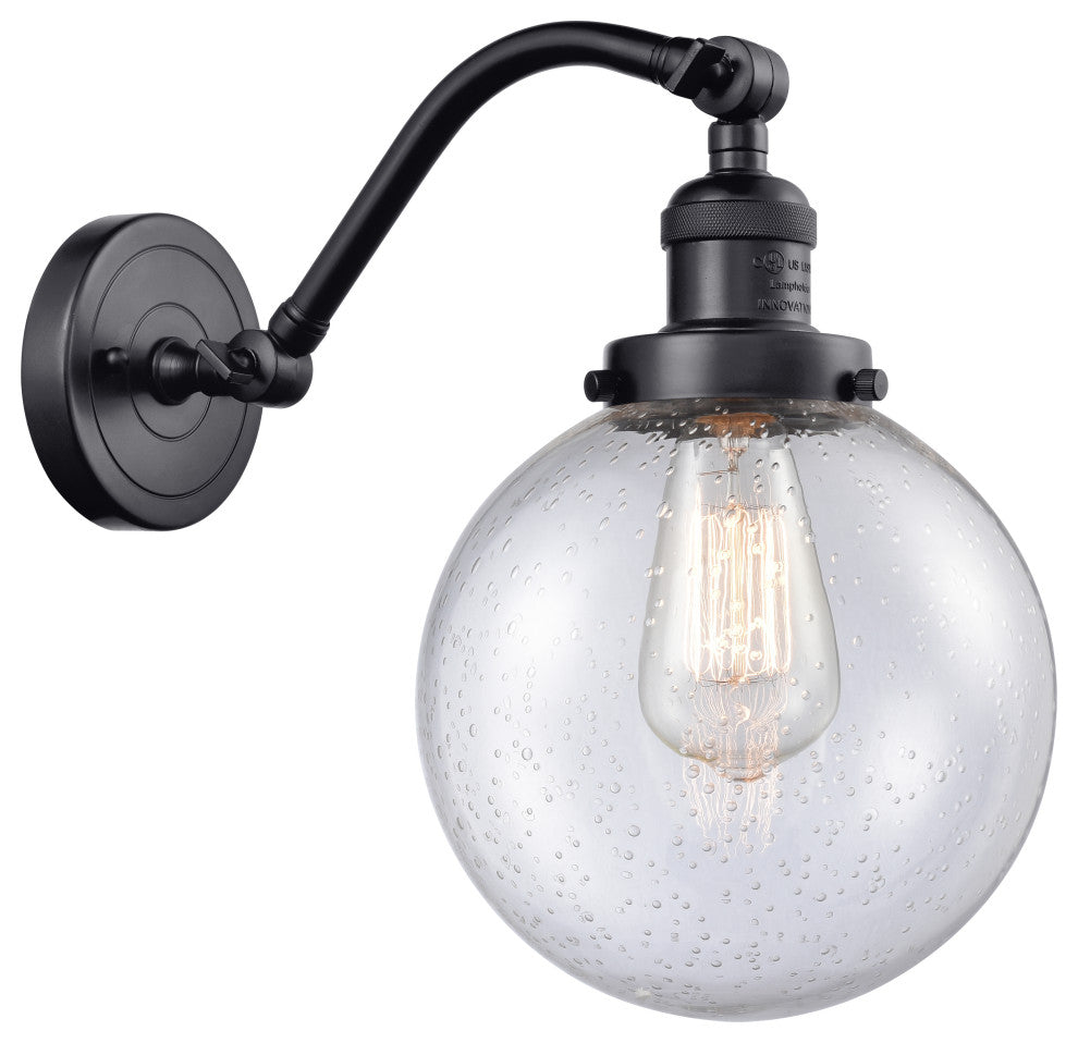 INNOVATIONS LIGHTING 515-1W-BK-G204-8-LED Large Beacon 1 Light Sconce