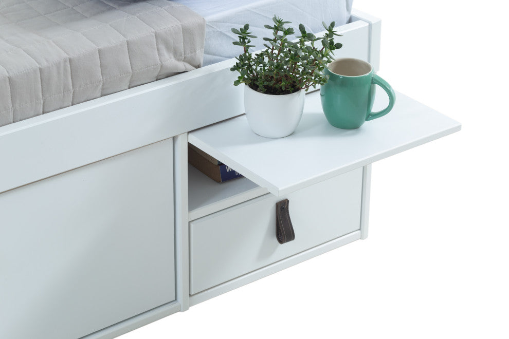 Memomad Bali Storage Platform Bed with Drawers (Full Size, Off White)