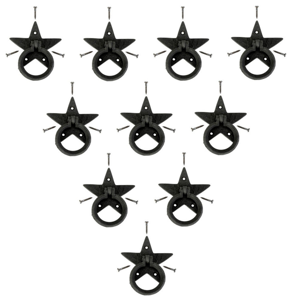 Cabinet Drawer Ring Pull Southern Star Design Pack of 10