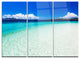"Vacant Beach With Turquoise Water" Metal Wall Art, 3 Panels, 36"x28"