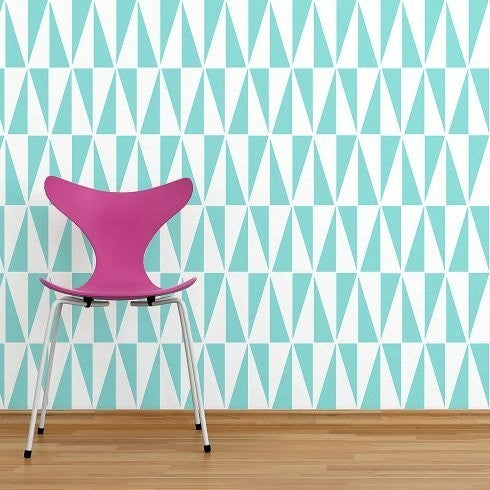 Geo Allover Wall Stencil Pattern, Reusable Stencils For Easy DIY Wall Decor