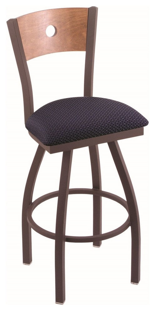 830 Voltaire 30" Swivel Counter Stool with Bronze Finish, Medium Back, and Graph