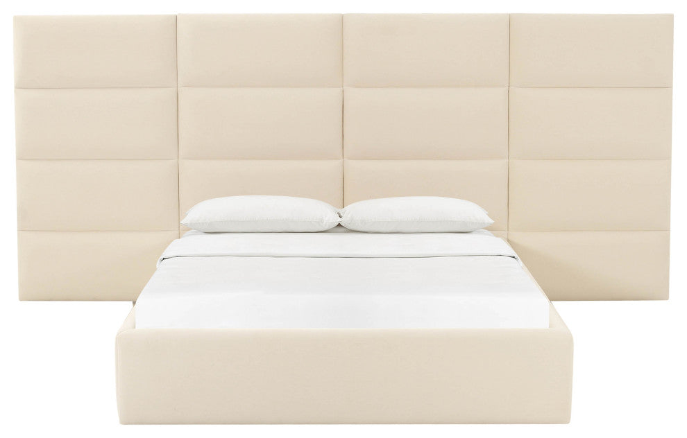 Eliana Cream Velvet Queen Wings, Set of 2