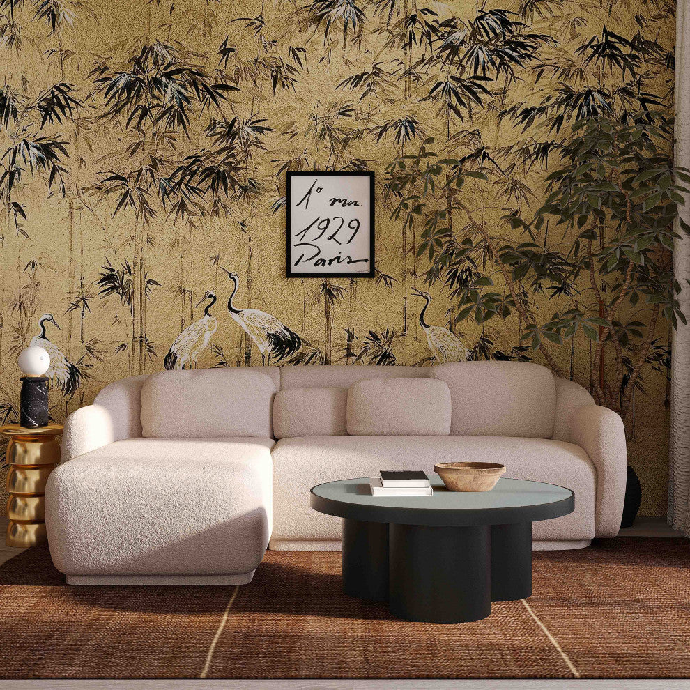 Misty Cream Boucle Sectional, Laf