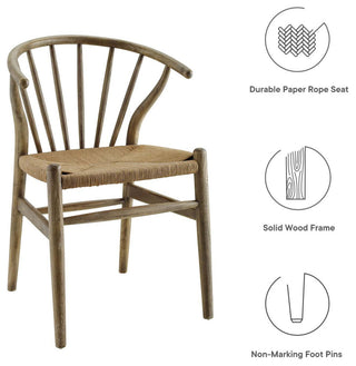 Flourish Spindle Wood Dining Side Chair, Gray